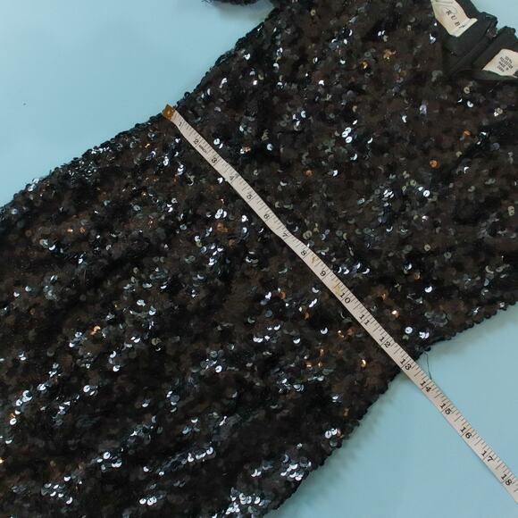 Vintage 80s Lillie Rubin Black Sequin Sleaze Goth Sheath Dress Size Large - Picture 6 of 8